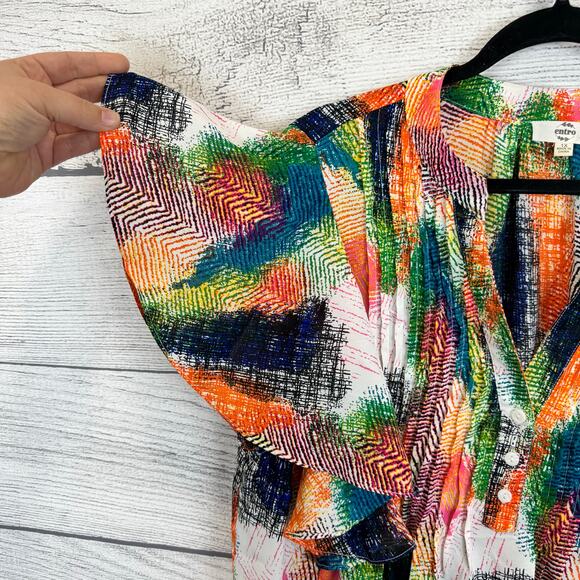 💖Entro Multicolor Abstract Blouse - Picture 2 of 8